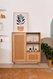 Hanah Home Jüt Multi Armario multiusos de madera de carpe color roble